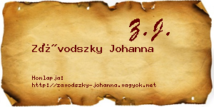 Závodszky Johanna névjegykártya